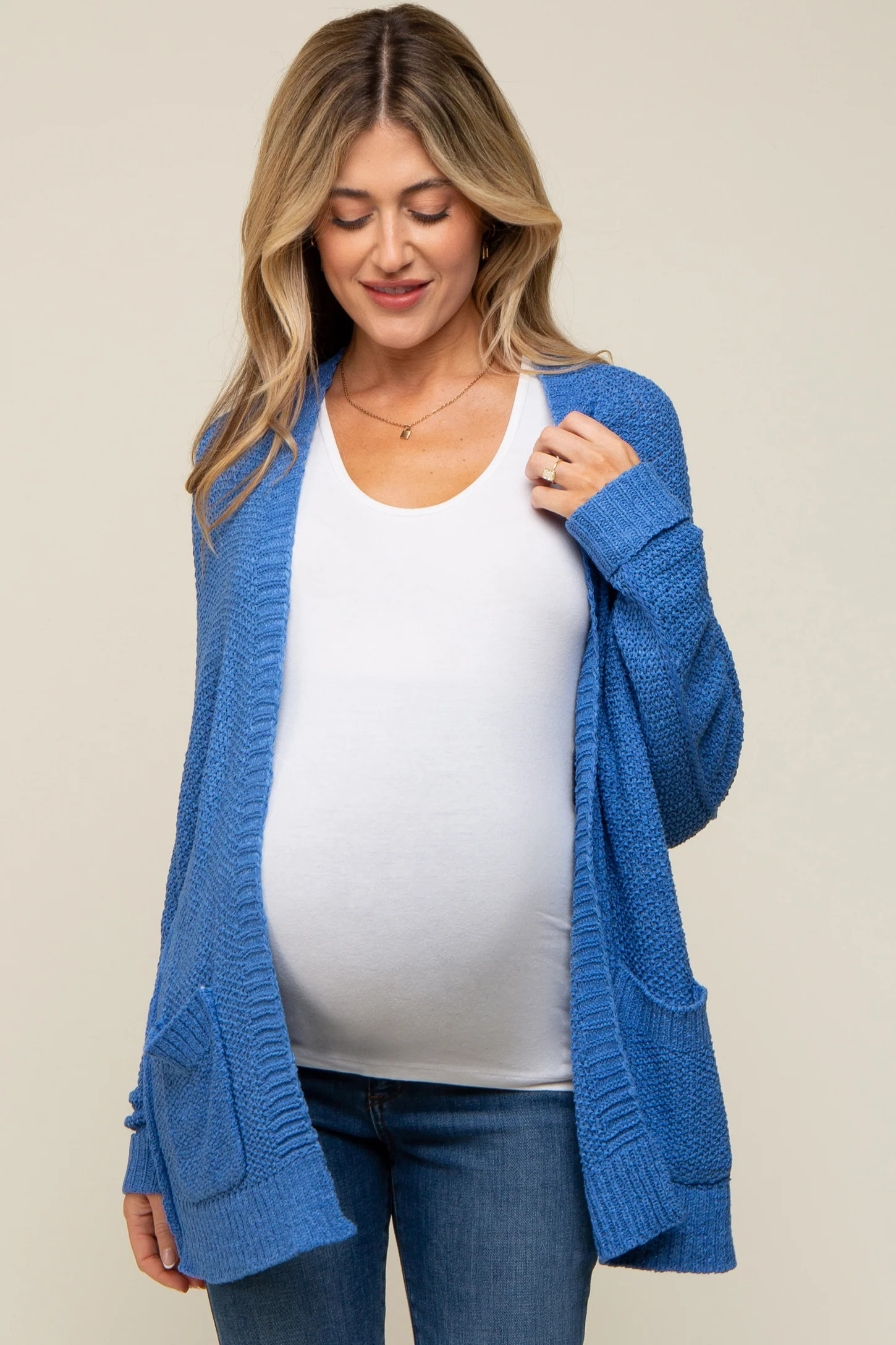 Blue Cuff Sleeve Maternity Cardigan | PinkBlush Maternity