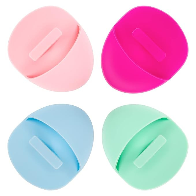 4 Pack Silicone Face Scrubber, JEXCULL Soft Silicone Facial Cleansing Brush Ergonomic Manual Face... | Amazon (US)