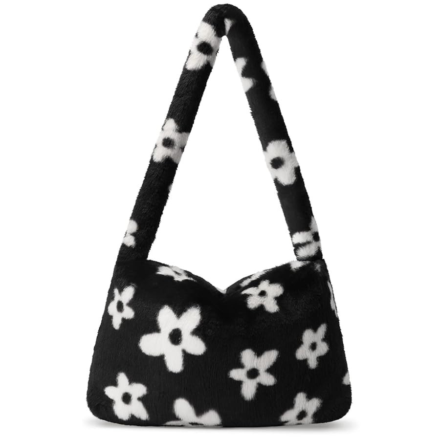 Fuzzy Tote Bag Y2K Fluffy Shoulder Bag Women Furry Purse Large Cute Plush Bag Ladies Faux Fur Bag... | Amazon (US)