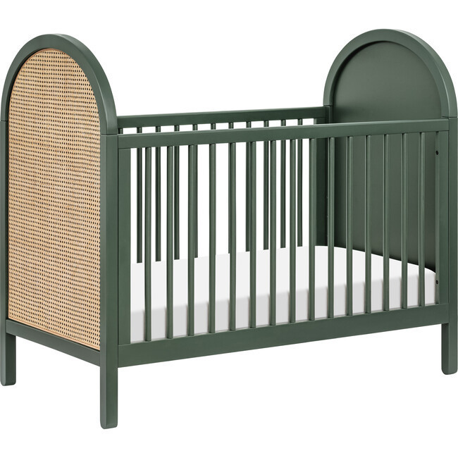 Babyletto | Bondi Cane 3-in-1 Convertible Crib, Forest Green & Natural | Maisonette | Maisonette