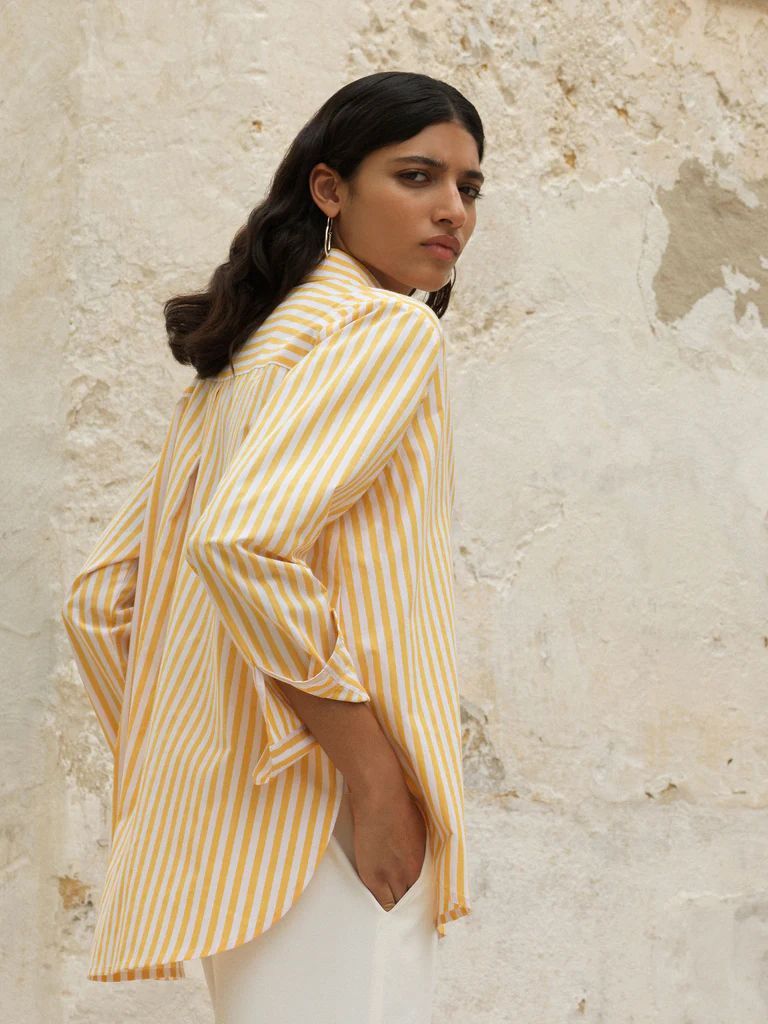 Thick Stripe Relaxed Popover Shirt | French Connection (UK)