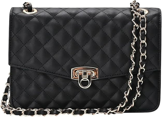 Quilted purses for Women Shoulder Purse with Gold Chain Small Crossbody Bags for Women | Amazon (US)