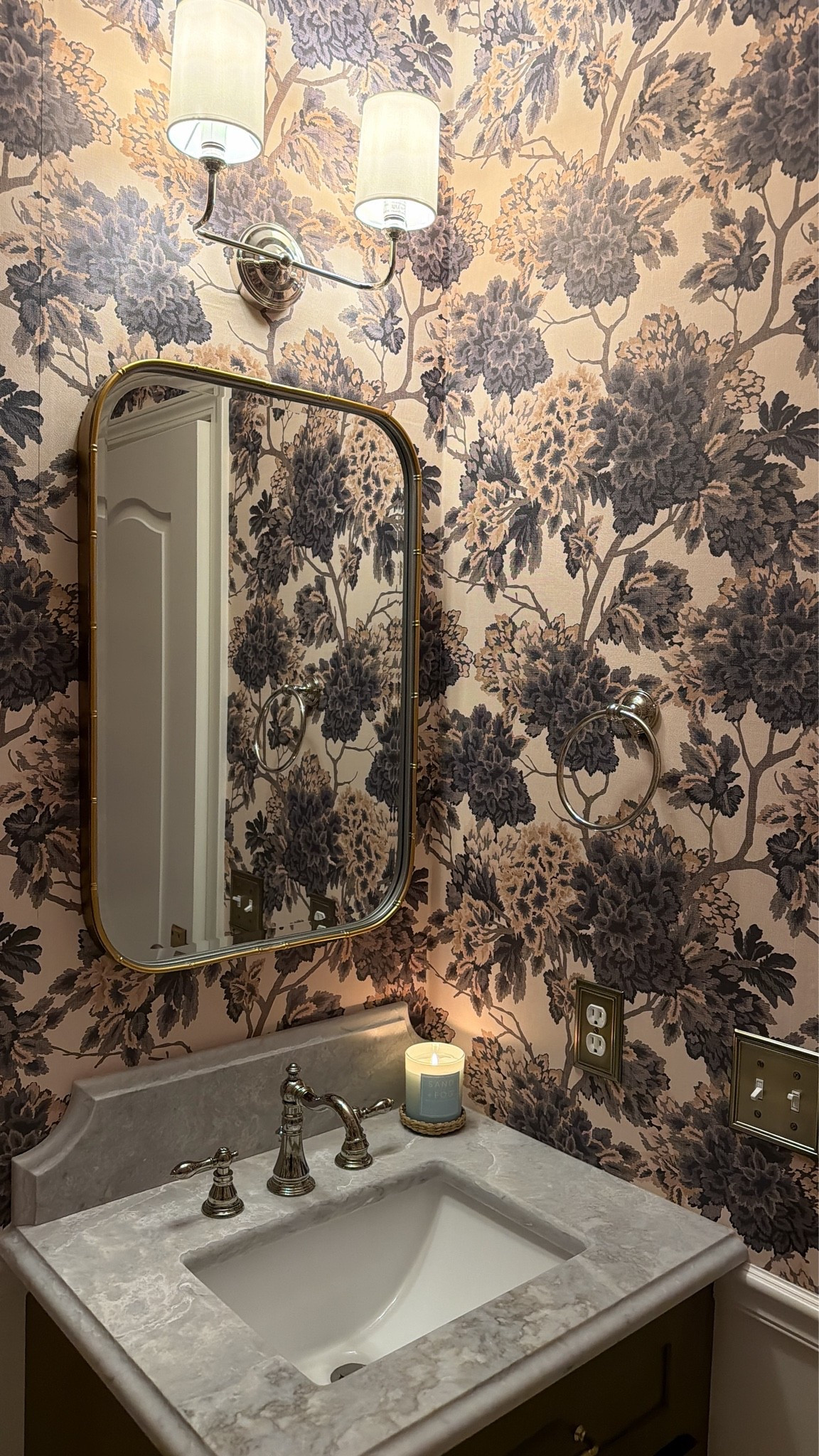 Timeless moody traditional powder room details

#LTKHome