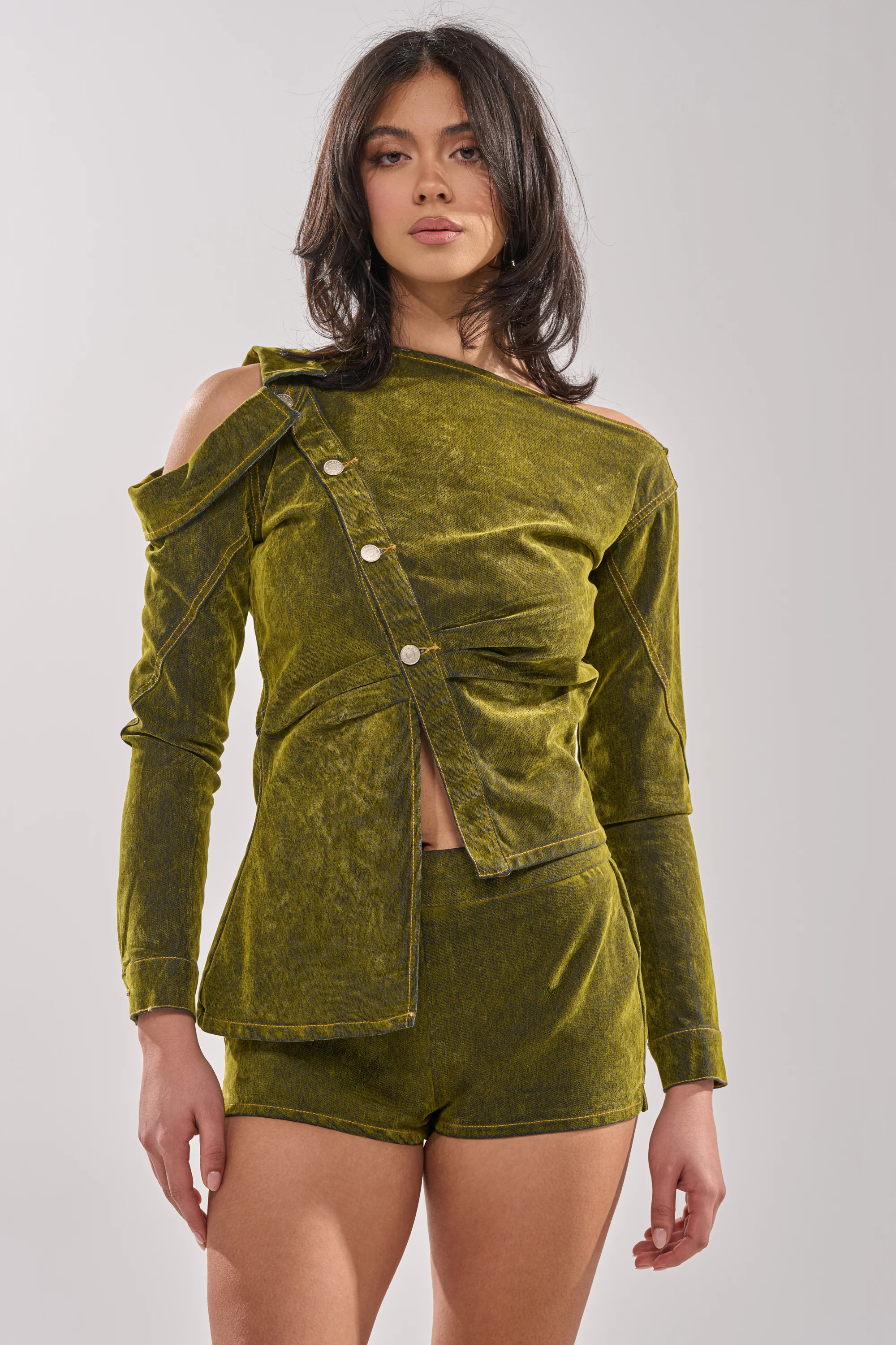 YOUR TIME IS COMING VELVET DENIM BLOUSE | AKIRA