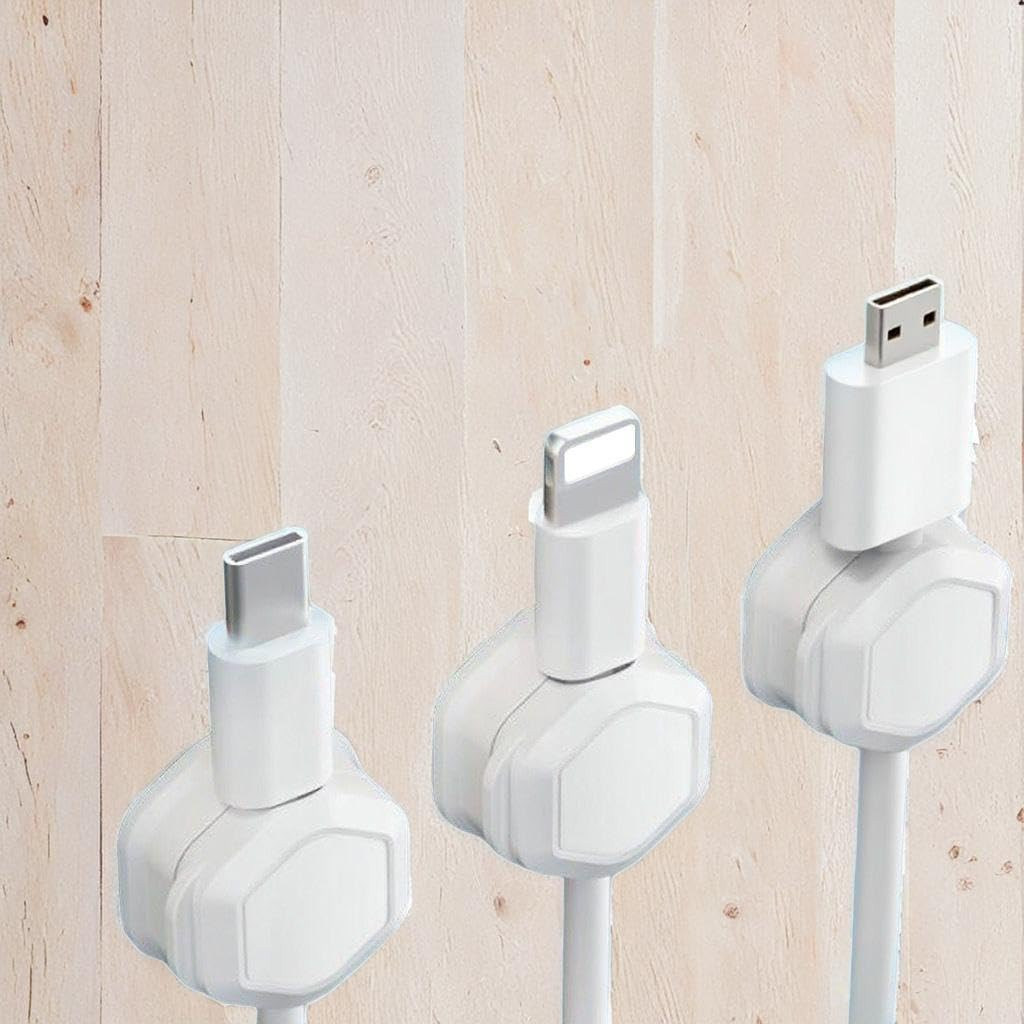 3pack Cord Holder Magnetic Cable Clips, Strong Adhesive Cord Holder for Nightstand Desk Organizer... | Amazon (US)
