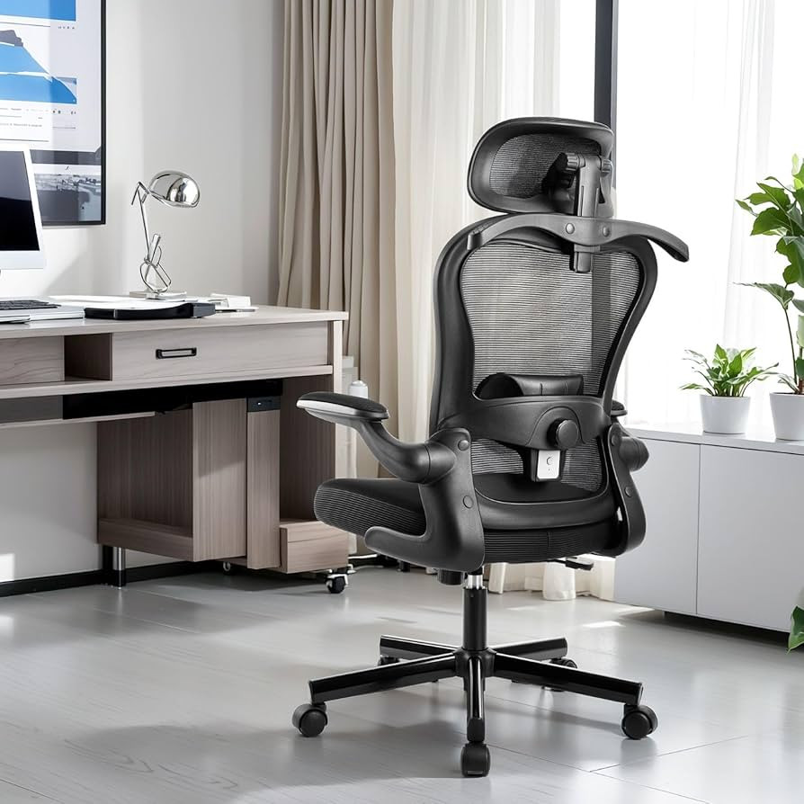 【Ergonomic Office Chair】The curved backrest perfectly line up with the human body line and su... | Amazon (US)