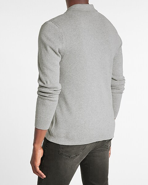 Solid Cotton Zip Cardigan | Express