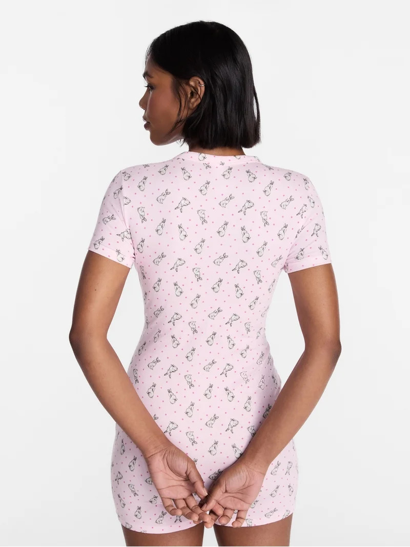 No Boundaries Cloud Core Sleepwear Romper, Women's XXS-3X | Walmart (US)