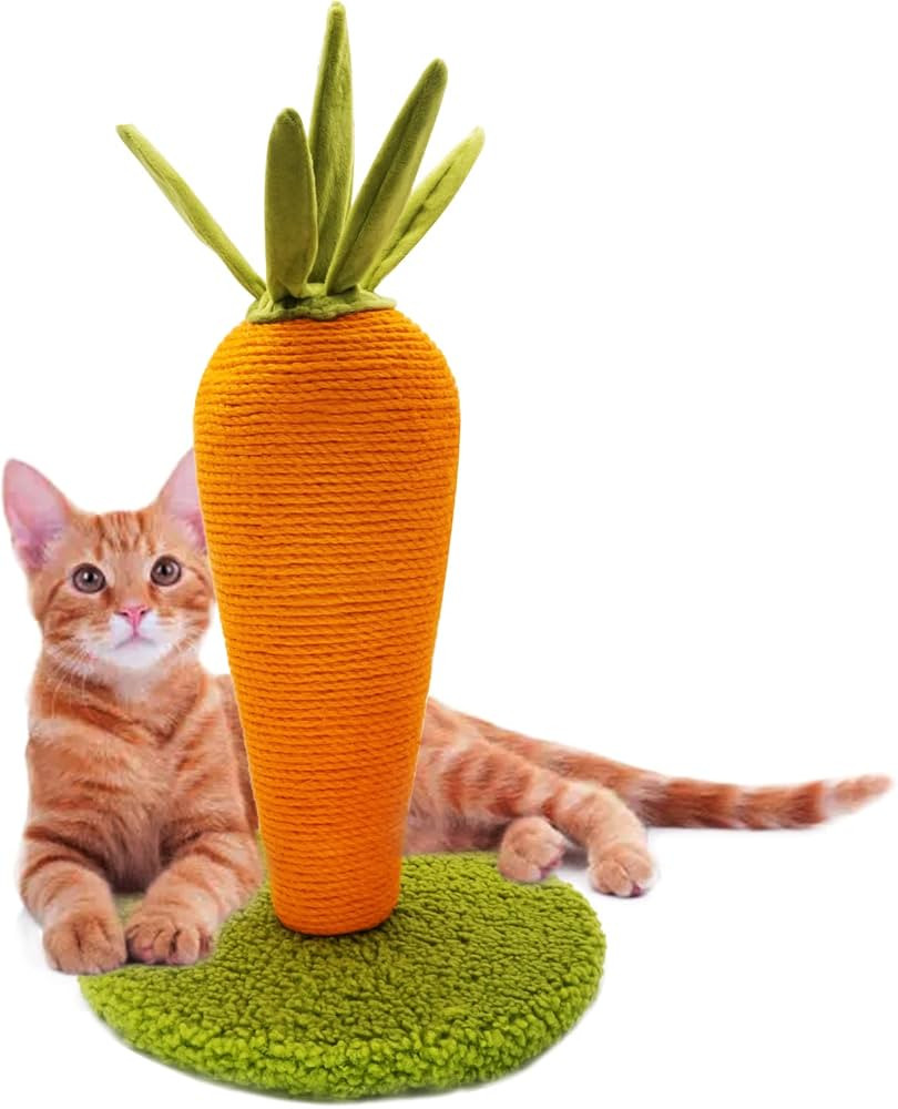 LIFLIX Carrot Cat Scratching Post, 17'' Cute and Fun Sisal Cat Scratcher for Indoor Cats and Kitt... | Amazon (US)