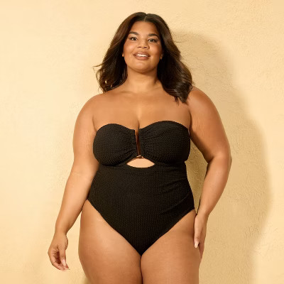 Women's Crochet U Wire Medium Coverage One Piece Swimsuit - Shade & Shore™ | Target