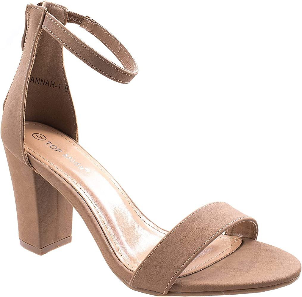 TOP Moda Hannah-1 Fashion Women's Ankle Strap High Heel Sandal Shoes | Amazon (US)