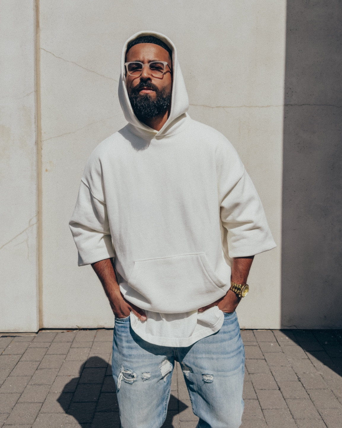 ESSENTIALS Los Angeles Hoodie in ‘White’ (size M). REVOLVE MAN Metallica vintage-inspired t-shirt in ‘White’ (size XL). FEAR OF GOD 7th Collection 5 Year Vintage Wash Pre-Distressed Jeans (size 32) and The Loafer in ‘Daino’ Suede (size 42). FEAR OF GOD x BARTON PERREIRA glasses in ‘Matte Taupe’. A relaxed and elevated men’s look that’s transitional from those summer whites into Fall cozy. An outfit that you can wear out to a date night and is easy to dress up with a sport jacket or blazer on top. Linked similar items where items are sold out. 

#LTKstyletip #LTKmens