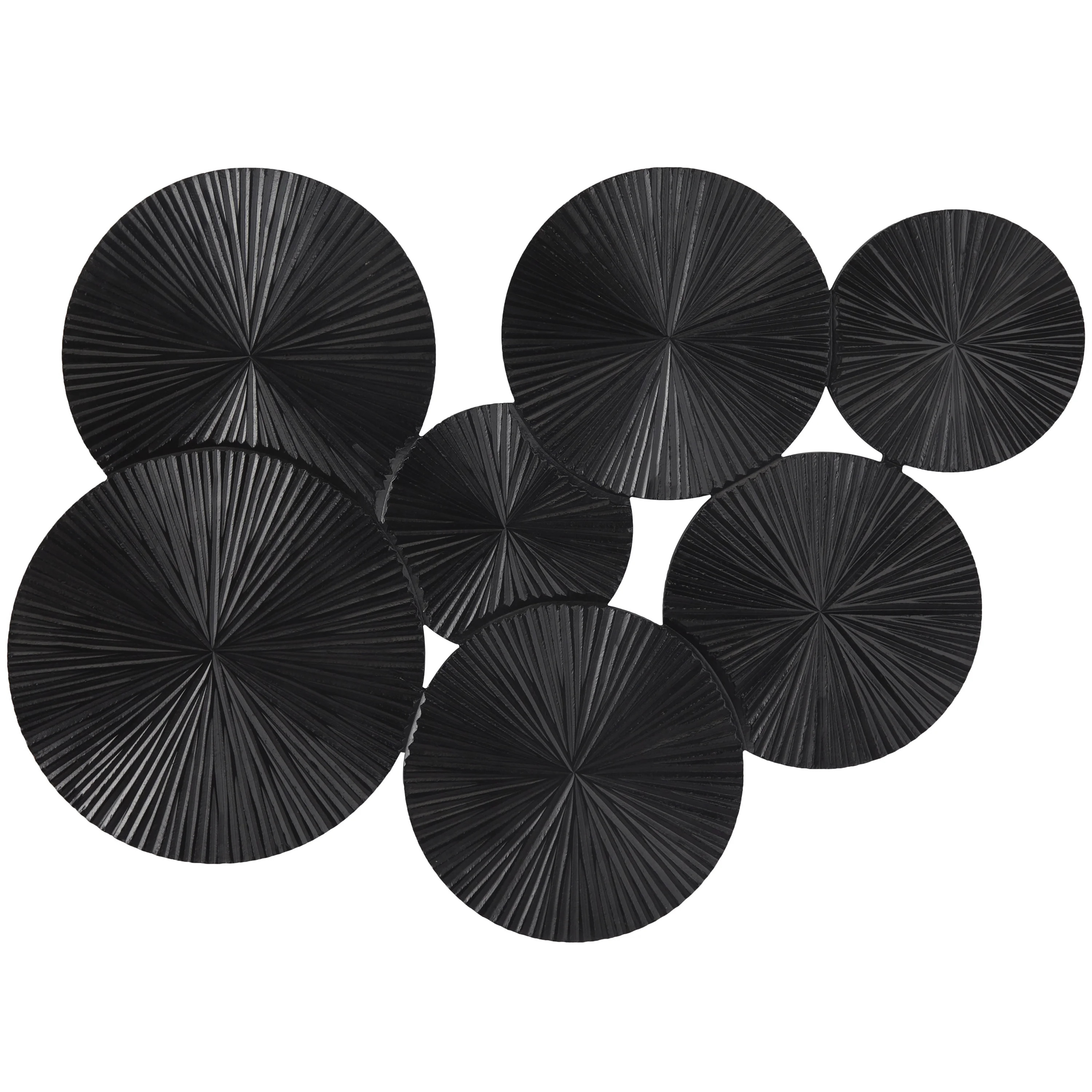 The Novogratz Black Wood Carved Pinwheel Plate Wall Decor - Walmart.com | Walmart (US)