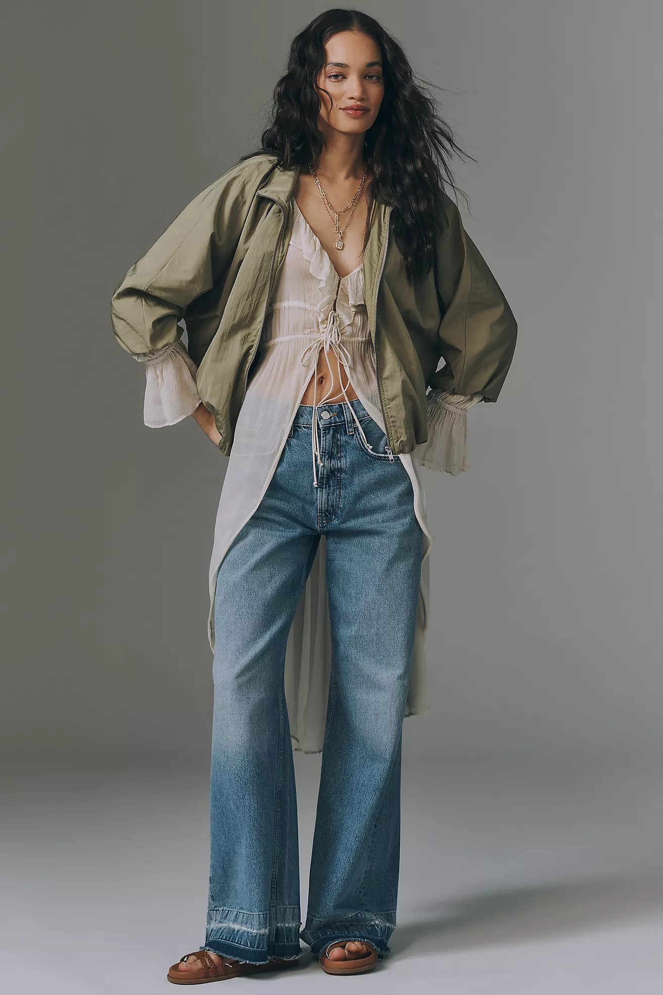 By Anthropologie Funnel-Neck Nylon Jacket | Anthropologie (US)