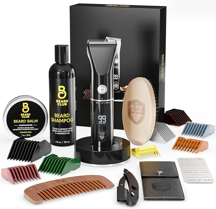 Beard Club Mens Grooming Kit & PT45 Beard Trimmer for Men - Professional Cordless Electric Beard ... | Amazon (US)