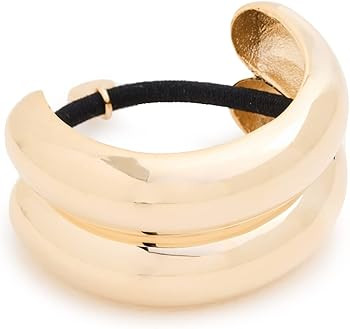 LELET NY Women's Glossy Double Arch Ponytail Hair Tie, Gold, One Size | Amazon (US)