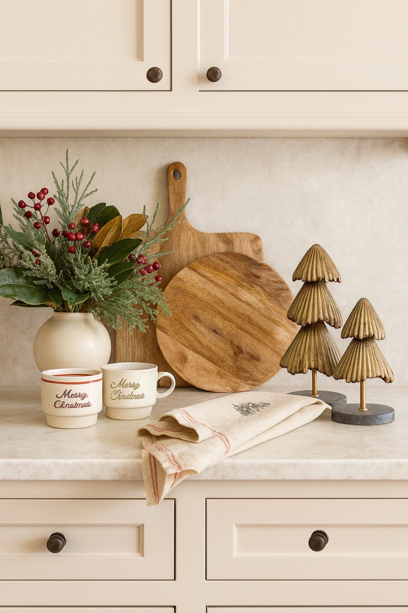 Target Counter Decor Finds

Follow @farmtotablecreations on Instagram for more cozy home finds.

Add a touch of Christmas charm to your kitchen counters with these festive Target finds. Layer warm wood tones with marble-based gold trees, a soft linen towel, and a vase filled with greenery and berries for a natural pop of color. The “Merry Christmas” mugs tie it all together—perfect for creating a simple, welcoming holiday moment in your kitchen.

#targetfinds #counterdecor #christmasdecor #holidaykitchen #kitchendecor #christmasstyle #neutralchristmas #holidayvibes #christmashomedecor #targethome #christmasinspo #kitchenstyling #cozyhome #holidaytouches #christmaskitchen


#LTKHome #LTKHoliday #LTKFindsUnder50