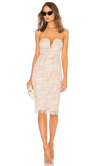 Dress 691 in Cream Multi White Tweed - Bride To Be - Bride Outfits - Rehearsal Dinner | Revolve Clothing (Global)