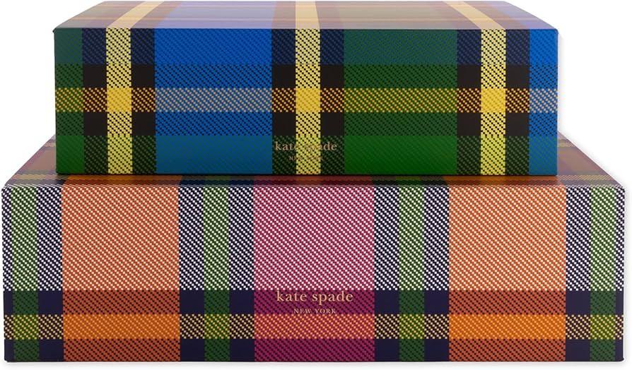 kate spade new york Decorative Storage Boxes with Lids, 2 Pack Sturdy Organizer Storage Bins, Inc... | Amazon (US)