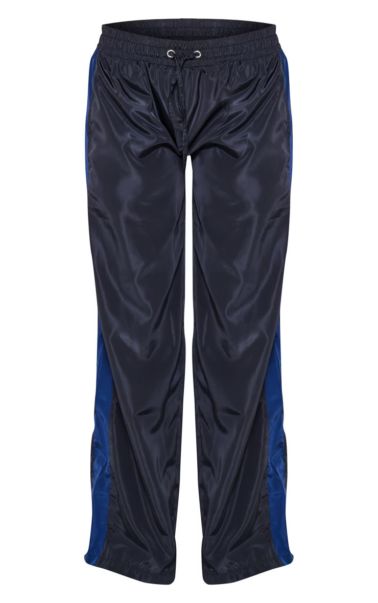 PLT SPORT Navy Shell Panel Tracksuit Joggers | PrettyLittleThing UK