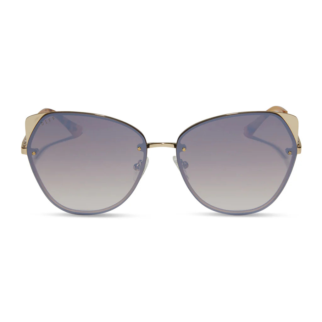 COLOR: gold   brown gradient mirror sunglasses | DIFF Eyewear