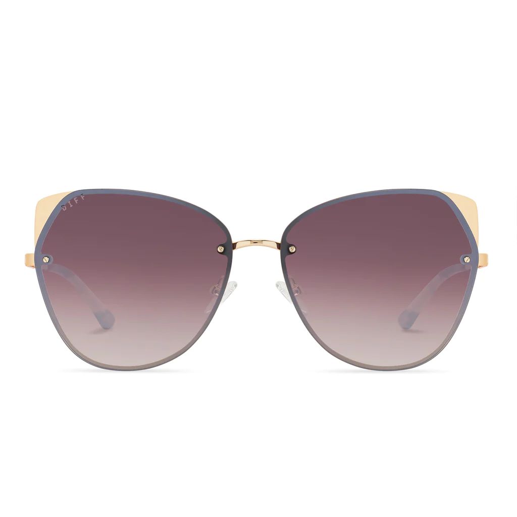 COLOR: gold   brown gradient mirror sunglasses | DIFF Eyewear