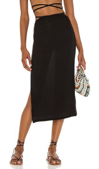 Cutout Midi Skirt in Black | Revolve Clothing (Global)