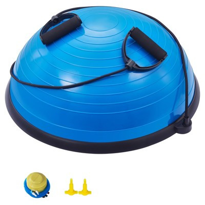 NAYSAYE Half Exercise Ball Trainer with Resistance Bands for Full Body Strength Training and Core Workout, Blue, 25.59"*24.41"*3.94" | Target