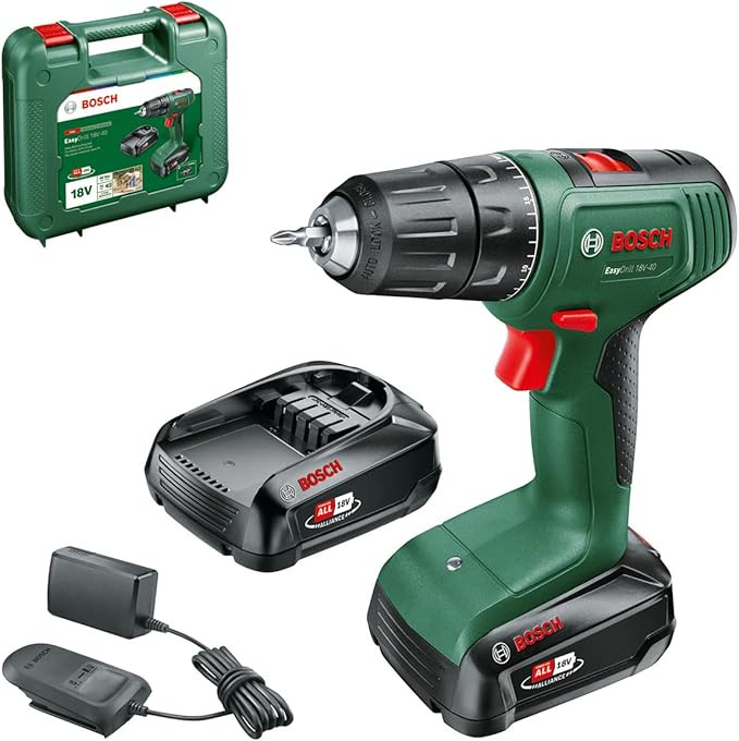 Bosch Easydrill 18V-40 Akku-Bohrschrauber, incl. 2x 2.0Ah Akku, Ladegerät, Koffer | Amazon (US)