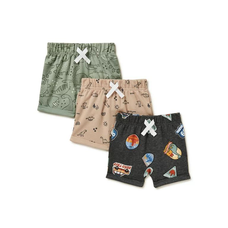 Garanimals Baby Boy French Terry Cloth Shorts, 3-Pack, Sizes 0/3-24 Months | Walmart (US)