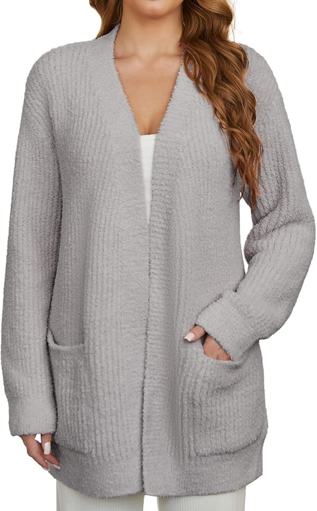 Snuggle Sac Cardigan Sweaters for Women with Pocket Trendy Casual Long Sleeve Tops Open Front Fal... | Amazon (US)