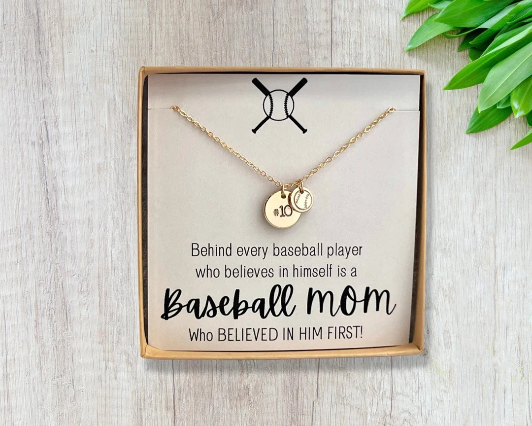 Baseball Mom Necklace - Gift for Baseball Moms - Baseball Initial Necklace - Personalized Custom ... | Etsy (US)