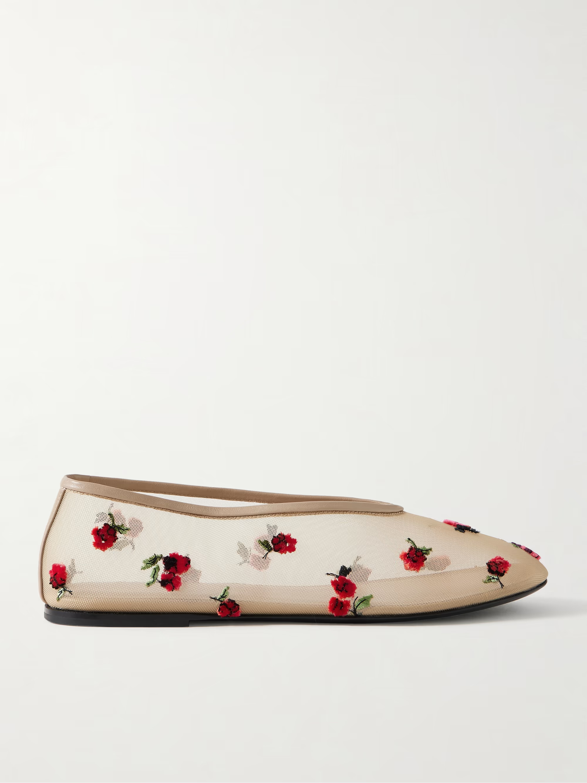 Marcy embroidered mesh ballet flats | NET-A-PORTER (UK & EU)
