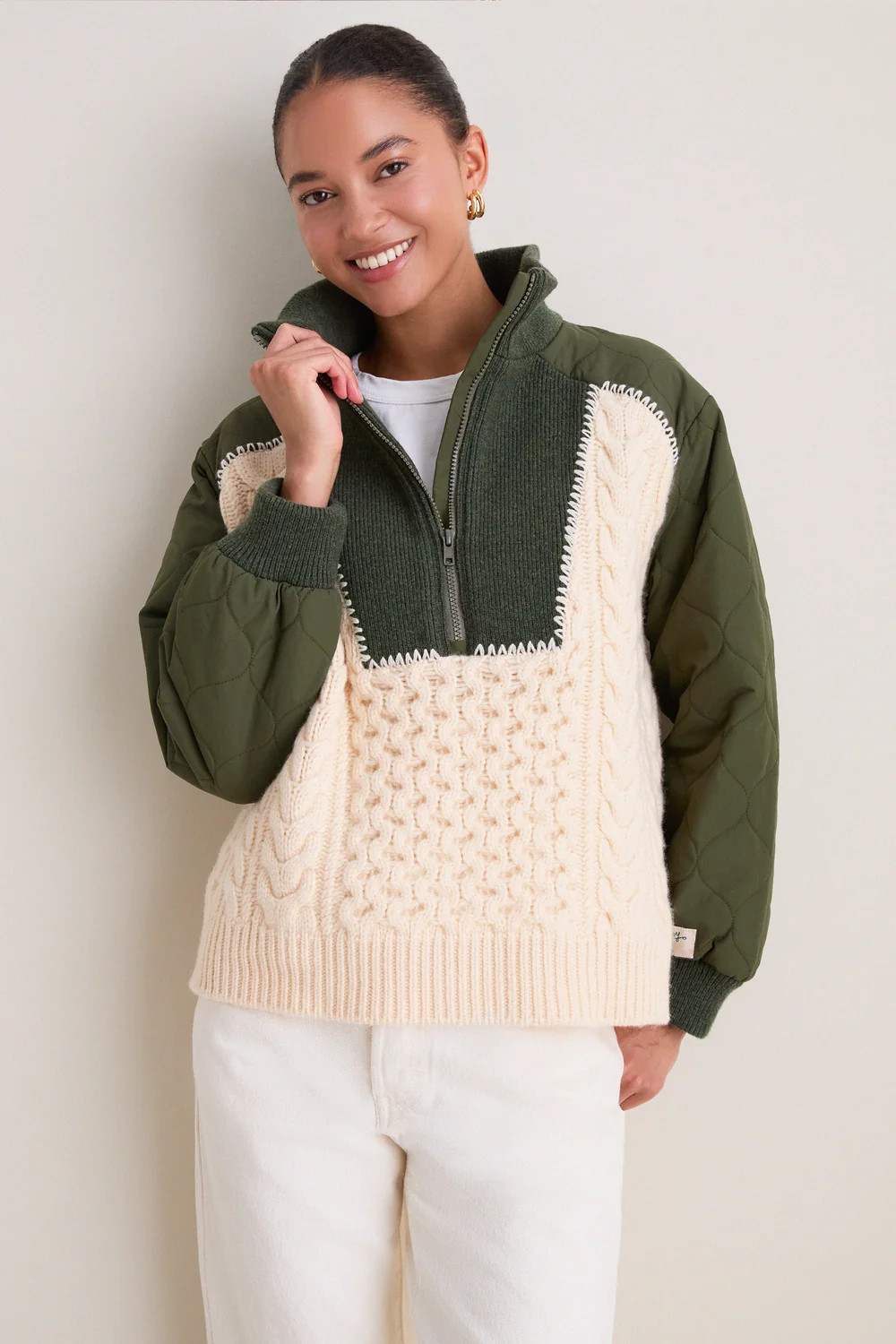 Army Allen Cable Half Zip Combo Pullover | Tuckernuck (US)