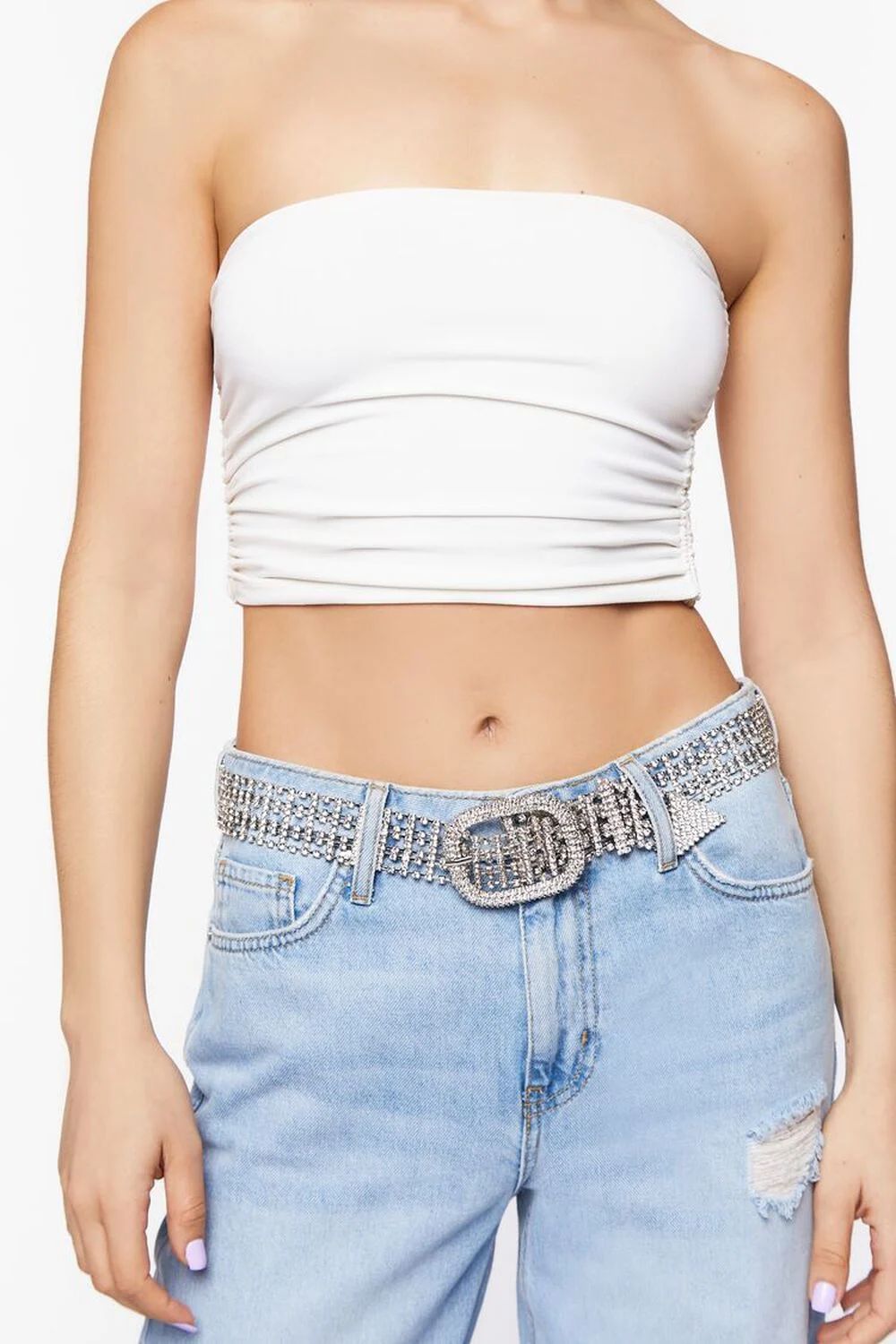 Rhinestone Chainmail Buckle Belt | Forever 21 (US)