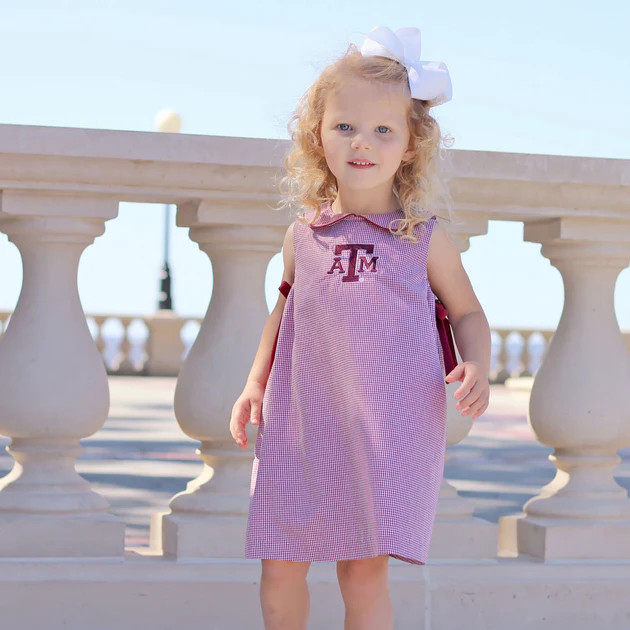 Texas A&M Embroidered Maroon Dress | Classic Whimsy