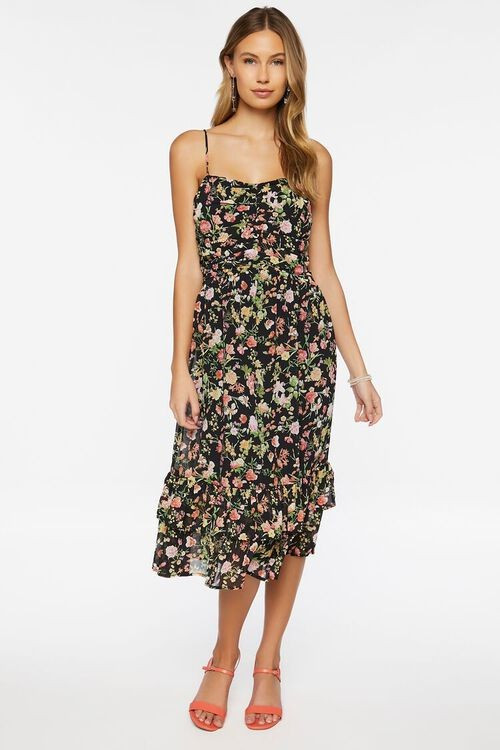Floral Print Sweetheart Midi Dress | Forever 21 (US)