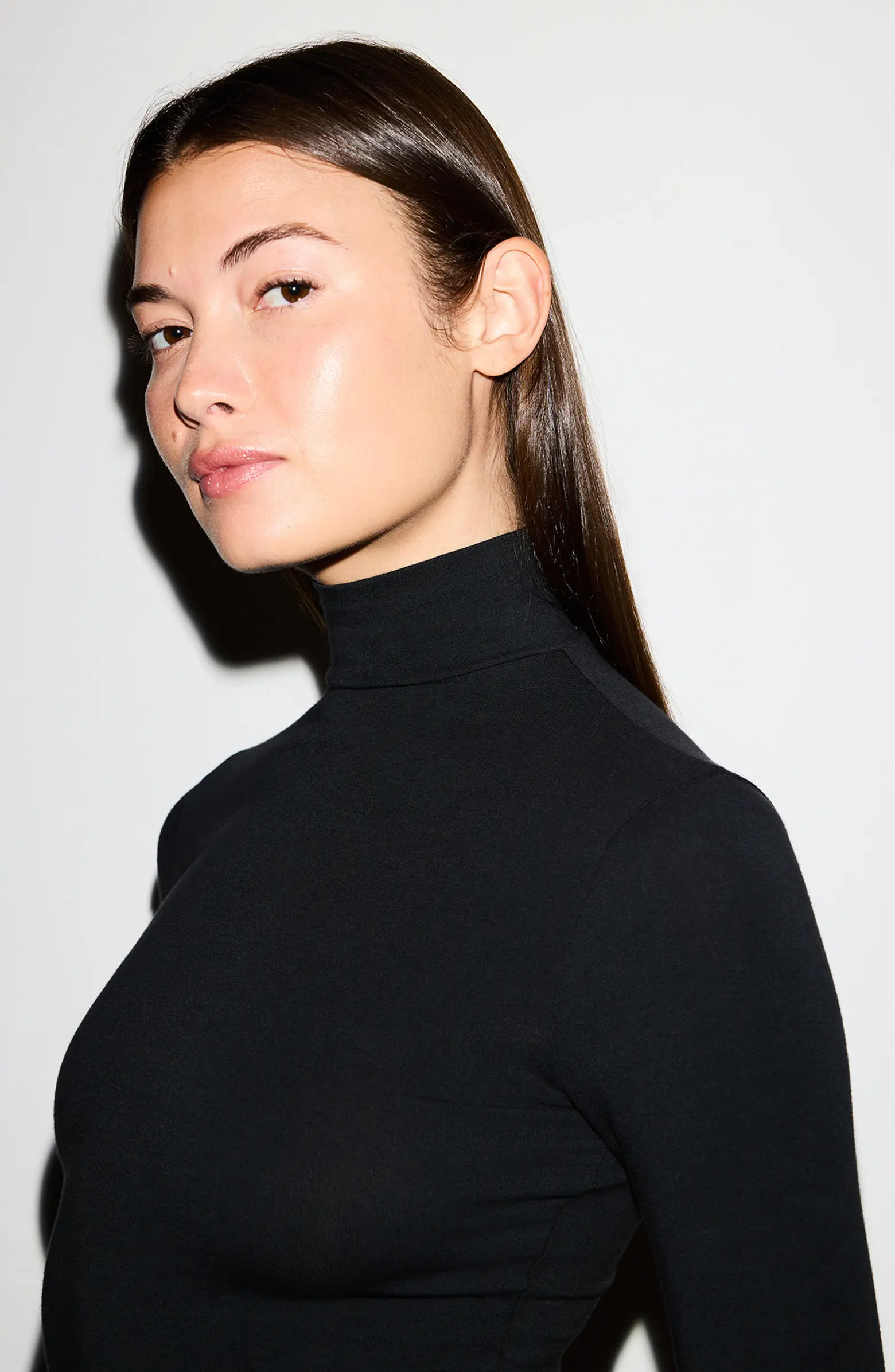 Stretch Cotton Jersey Turtleneck Top | Nordstrom
