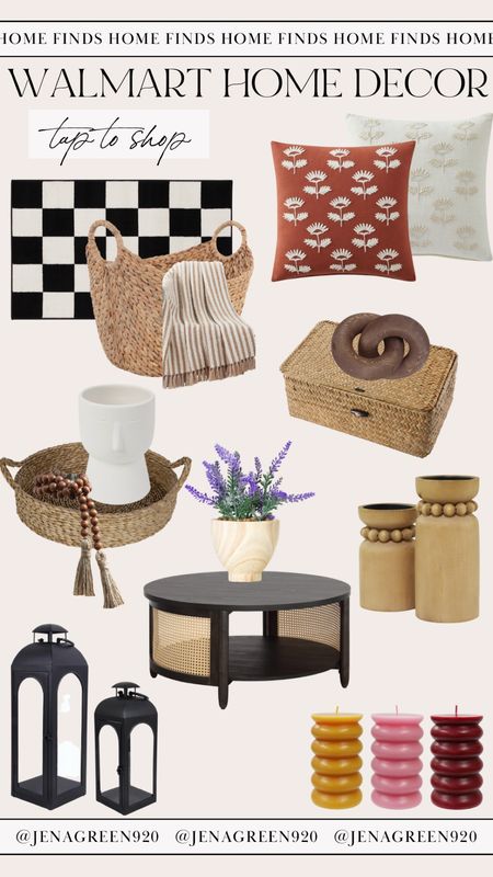 Walmart Home Finds | Home Decor | Shelf Decor | Throw Pillows | Coffee Table | Checkered Rug 

#LTKhome #LTKunder100 #LTKunder50