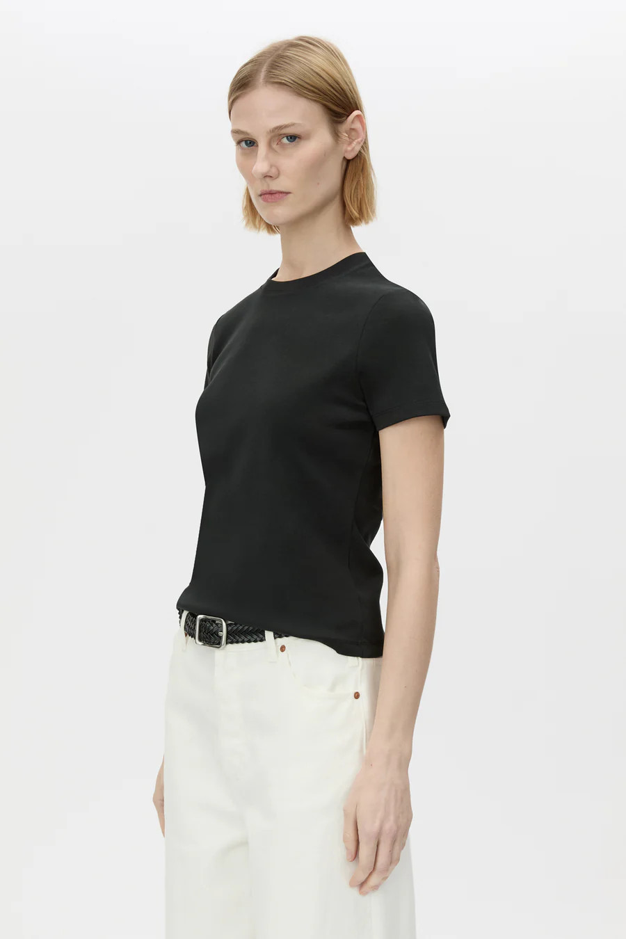 Alba Rib Fitted Tee in Black - CAMILLA AND MARC® C&M | CAMILLA AND MARC (ANZ)