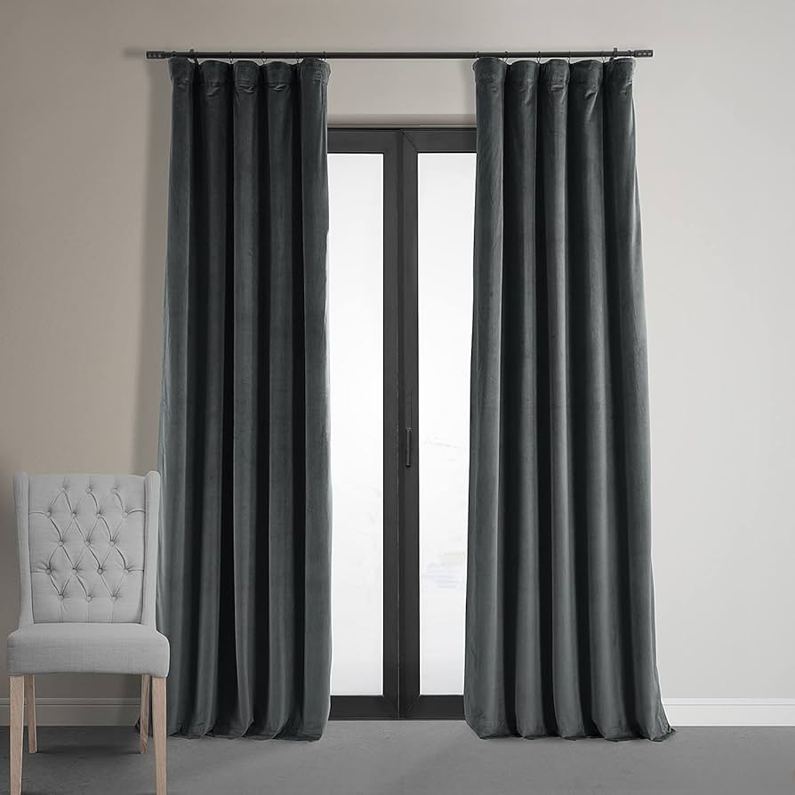 HPD Half Price Drapes Signature Velvet Thermal Blackout Curtains for Living Room 84 Inch Long (1 ... | Amazon (US)