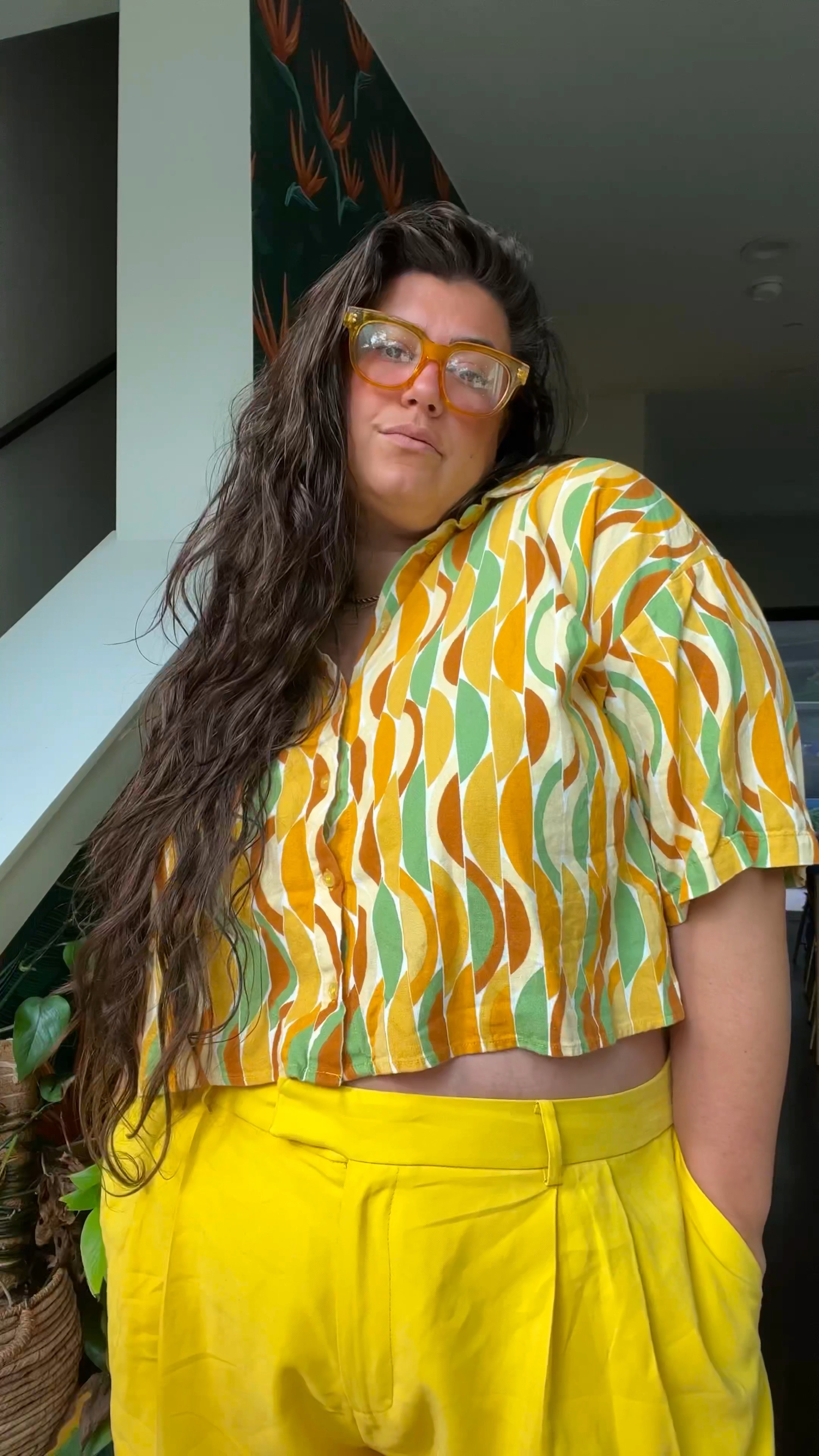 Cropped button up pattern shirts paired with bold colorful trousers are now my office go to looks 

#LTKworkwear #LTKstyletip #LTKcurves