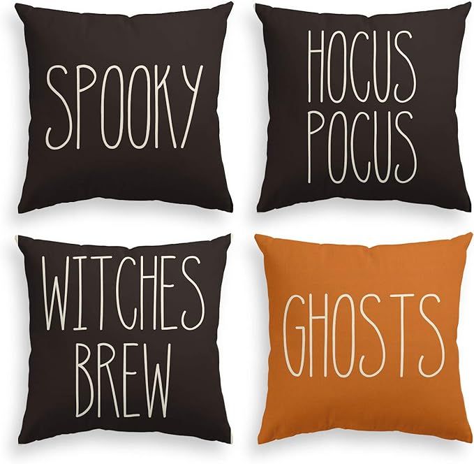 AVOIN Halloween Spooky Hocus Pocus Witches Brew Ghosts Throw Pillow Cover, 20 x 20 Inch Day of Th... | Amazon (US)