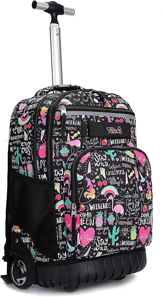 Tilami Rolling Backpack 18 inch Wheeled Backpack School College Student Travel Trip Boys and Girl... | Amazon (US)