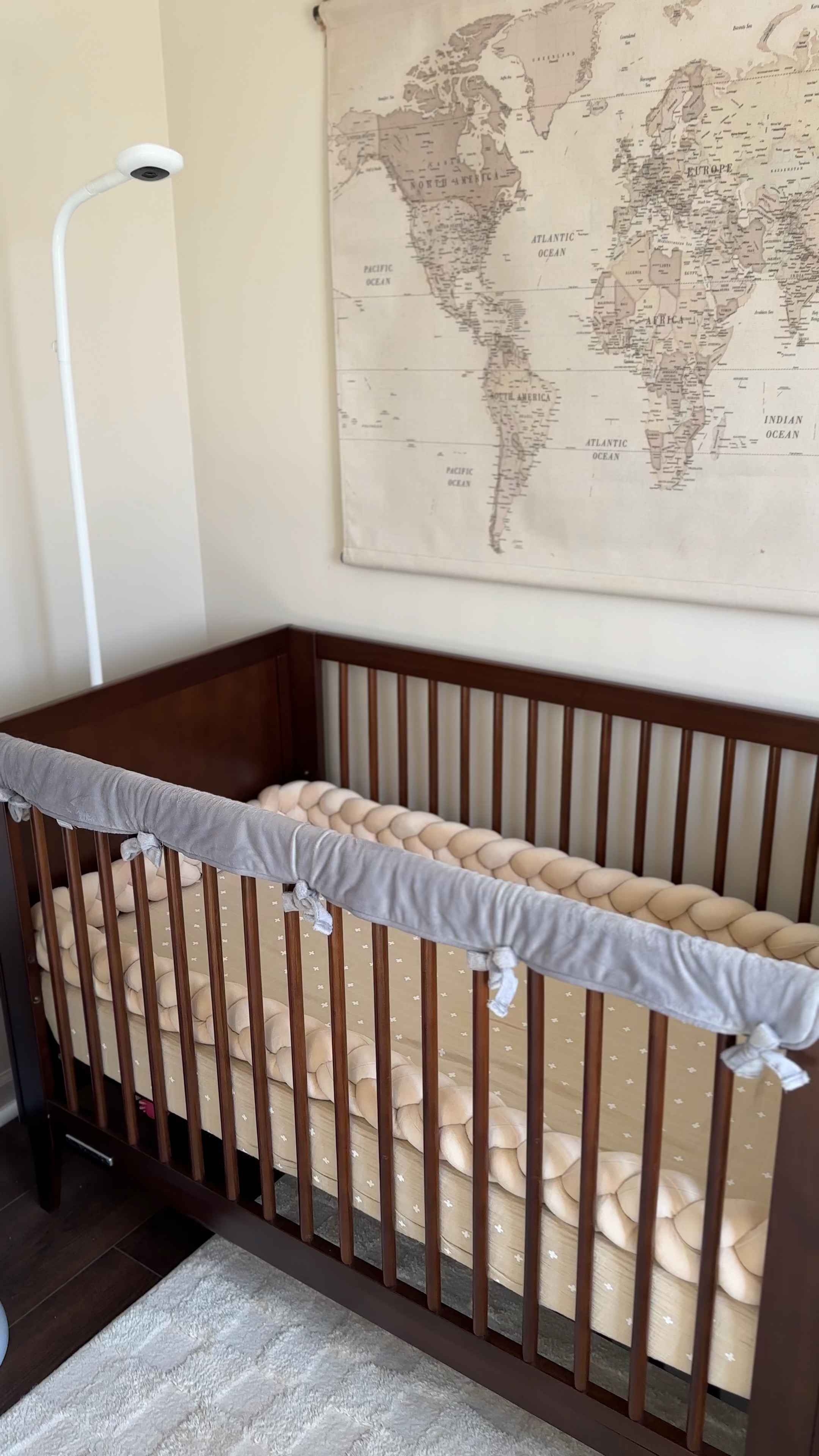 Keeping the crib comfy and cozy with this **neutral beige crib pad** from Amazon! ✨ Super soft and fits perfectly without messing up the aesthetic. Because yes, even baby essentials can be cute! 🤎 #nurserystyle #babyessentials #LTKbaby #AmazonFinds 