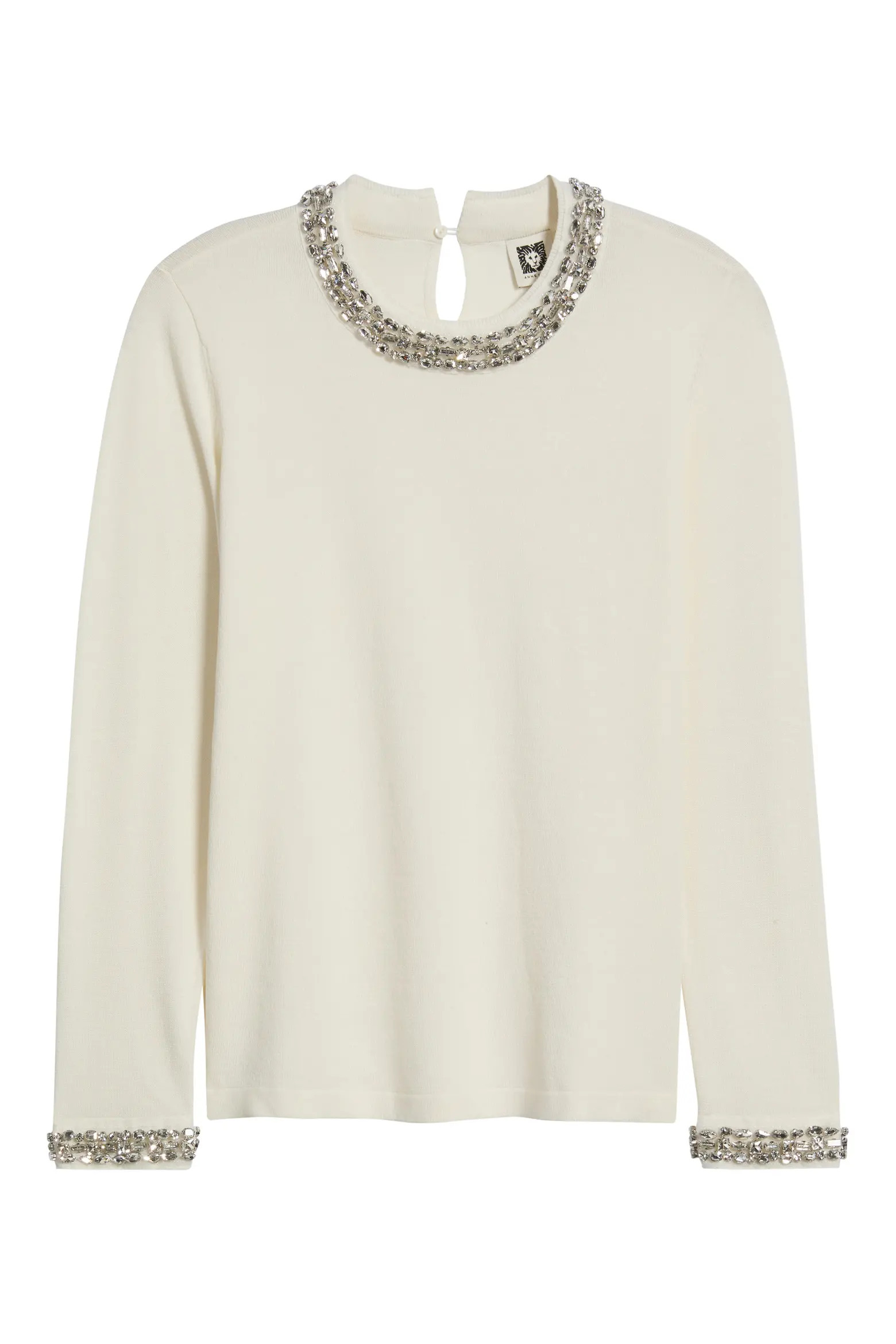 Anne Klein Rhinestone Embellished Sweater (Women) | Nordstrom | Nordstrom