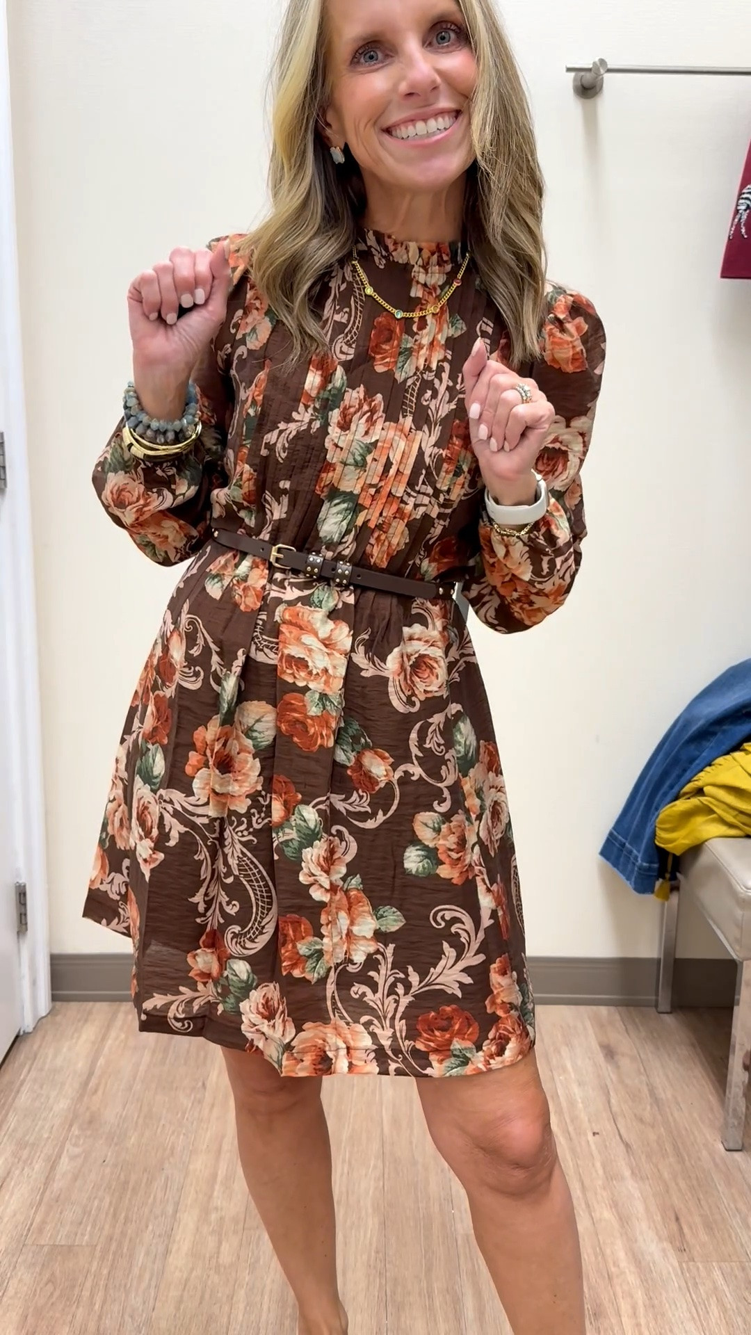 The perfect fall dress. Wear for work or church, or a special lunch/dinner., Wearing PS.

#LTKootd #LTKgrwm #LTKOver40