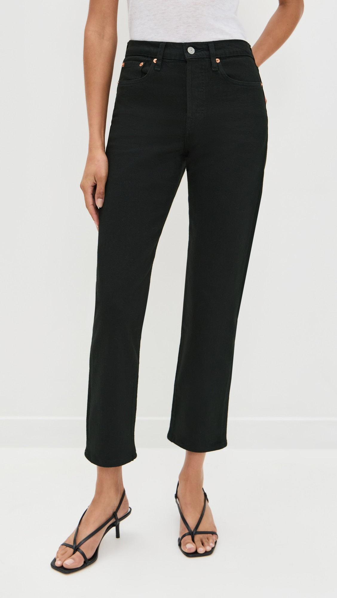 Levi's Wedgie Straight Jeans Black Heart 24 | Shopbop