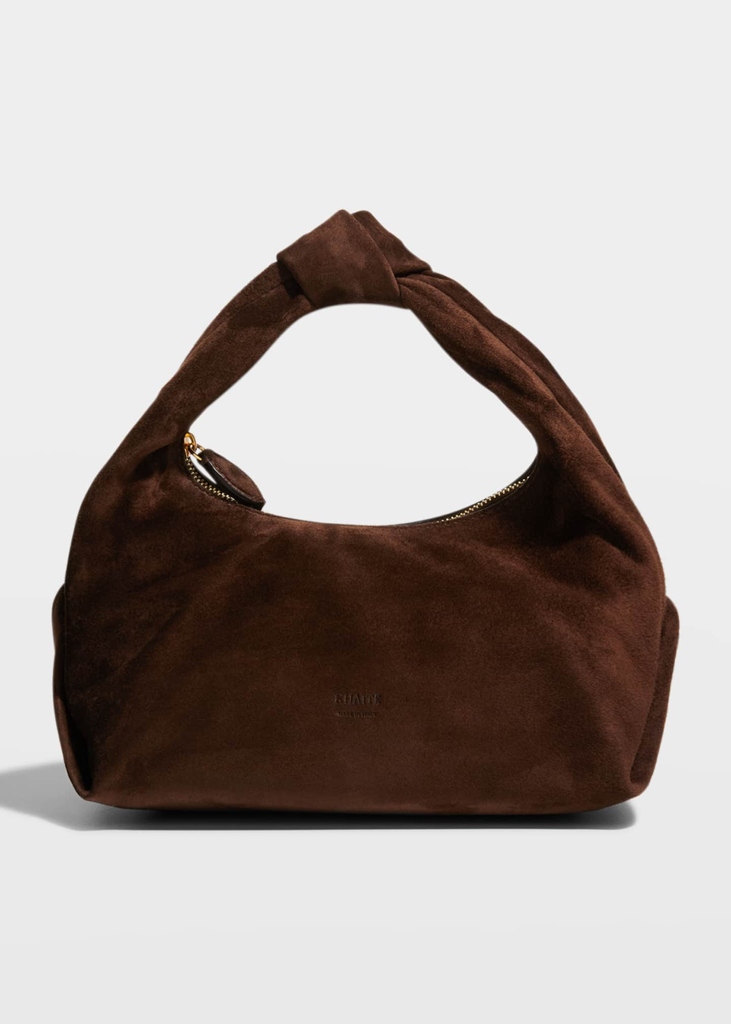 Khaite Beatrice Small Knot Suede Hobo Bag | Bergdorf Goodman