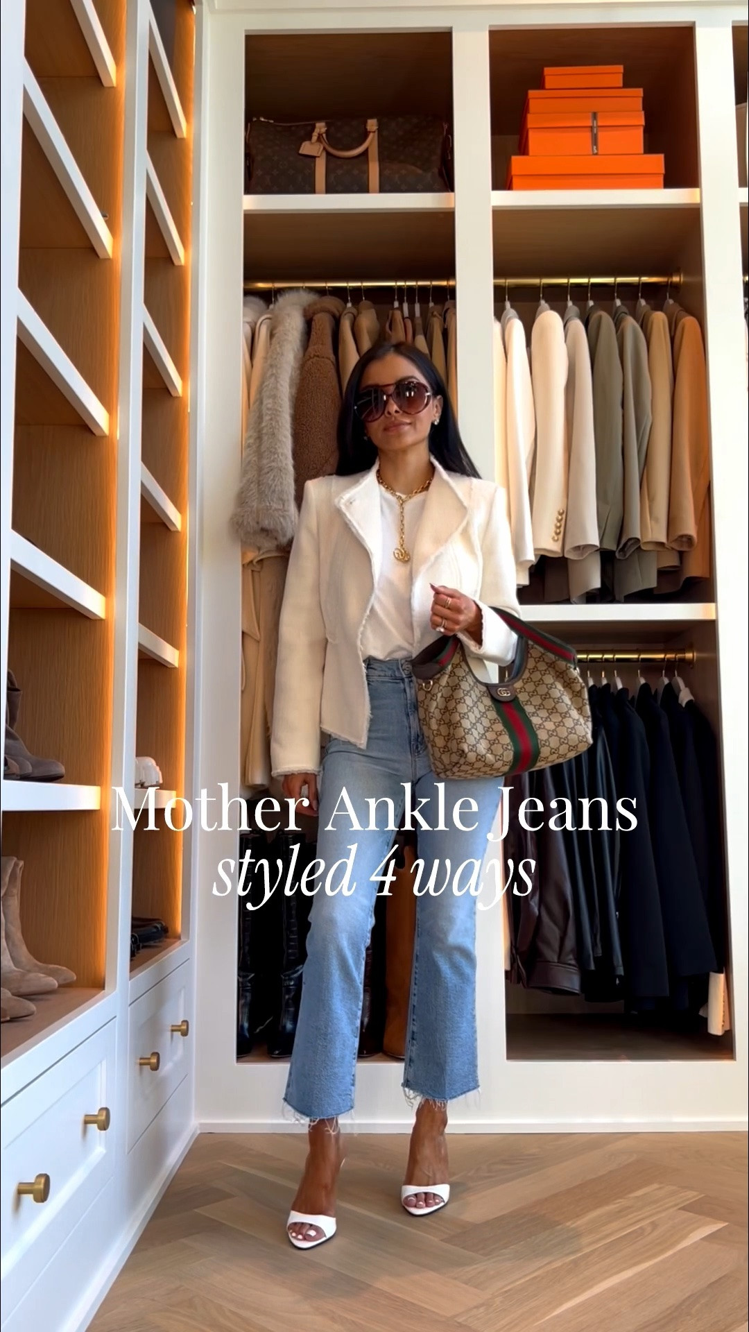 The skinny jeans update your closet needs - these flattering jeans look great with heels or flats
Mother ankle jeans wearing a 24P run TTS
Mother white tee wearing an XS
Gucci pendant necklace
Gucci Giglio ba size small
Zara tweed jacket / Zara cropped jacket / Zara suede jacket - wearing an XS in all!

#LTKPetite #LTKOver40 #LTKootd